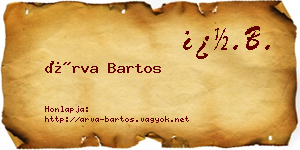 Árva Bartos névjegykártya
